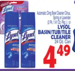 Bravo Supermarkets LYSOL BASIN/TUB/TILE CLEANER, 24 OZ. CAN offer