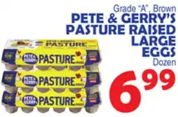 Bravo Supermarkets PETE & GERRY'S PASTURE RAISED LARGE EGGS offer