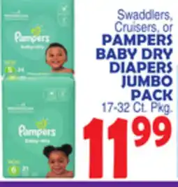 Bravo Supermarkets PAMPERS BABY DRY DIAPERS JUMBO PACK offer
