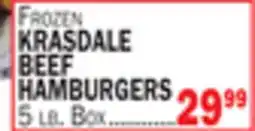 Bravo Supermarkets FROZEN KRASDALE BEEF HAMBURGERS offer