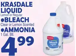 Bravo Supermarkets KRASDALE LIQUID, BLEACH, AMMONIA offer