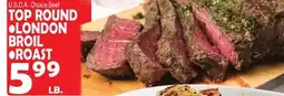 Bravo Supermarkets U.S.A. Choice Beef TOP ROUND • LONDON BROIL • ROAST offer