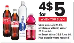 ACME Coca-Cola 1.25 ltr. btl. or Glacéau Vitamin Water 20 fl. oz. btl. or Smart Water 33.8 fl. oz. btl offer