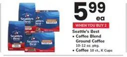 ACME Seattle's Best Coffee Blend Ground Coffee 10-12 oz. pkg., Coffee 10 ct., K Cups offer