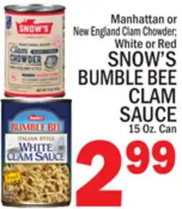 C Town SNOW'S BUMBLE BEE CLAM SAUCE offer