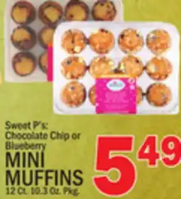 C Town Sweet P's Chocolate Chip or Blueberry MINI MUFFINS offer