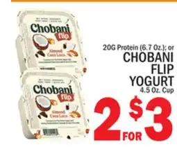 C Town CHOBANI FLIP YOGURT 20G Protein (6.7 Oz.) or YOGURT 4.5 Oz. Cup offer
