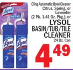 C Town LYSOL BASIN/TUB/TILE CLEANER, 24 Oz. Can offer