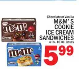 C Town M&M'S COOKIE ICE CREAM SANDWICHES offer