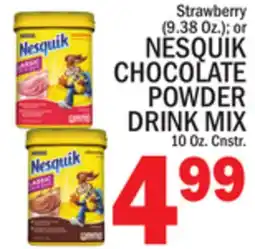 C Town NESQUIK CHOCOLATE POWDER DRINK MIX offer