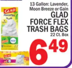 C Town GLAD FORCE FLEX TRASH BAGS offer