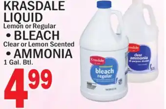 C Town KRASDALE LIQUID, BLEACH, AMMONIA offer