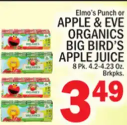 C Town Elmo's Punch or APPLE & EVE ORGANICS BIG BIRD'S APPLE JUICE offer