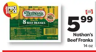 Weis Markets Nathan's Beef Franks offer