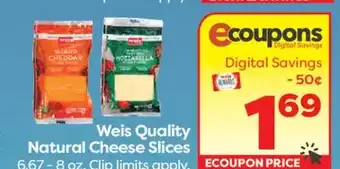 Weis Markets Weis Quality Natural Cheese Slices offer