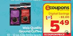 Weis Markets Weis Quality Ground Coffee offer