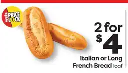 Weis Markets Italian or Long French Bread loaf offer