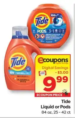 Weis Markets Tide Liquid or Pods offer