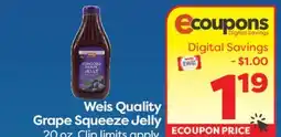 Weis Markets Weis Quality Grape Squeeze Jelly offer
