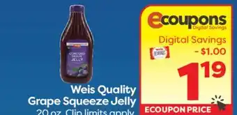 Weis Markets Weis Quality Grape Squeeze Jelly offer