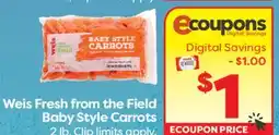 Weis Markets Weis Fresh from the Field Baby Style Carrots offer