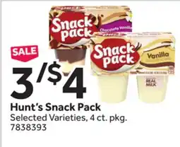 Stop&Shop Hunt's Snack Pack offer