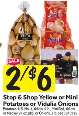 Stop&Shop Stop & Shop Yellow or Mini Potatoes or Vidalia Onions offer