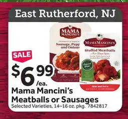 Stop&Shop Mama Mancini's Meatballs or Sausages offer