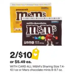 CVS ALL M&M's Sharing Size 7.4-10.1 oz or Mars chocolate minis 8-9.7 oz offer