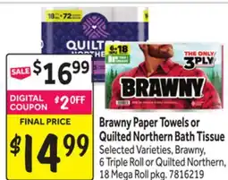 Stop&Shop Brawny Paper Towels or Quilted Northern Bath Tissue offer
