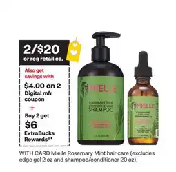 CVS Mielle Rosemary Mint hair care (excludes edge gel 2 oz and shampoo/conditioner 20 oz) offer