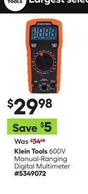 Lowe's Klein Tools 600V Manual-Ranging Digital Multimeter offer
