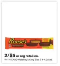 CVS Hershey's King Size 2.4-4.02 oz offer