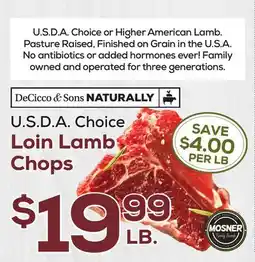 DeCicco & Sons U.S.D.A. Choice Loin Lamb Chops offer