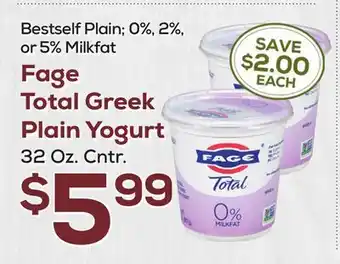 DeCicco & Sons Fage Total Greek Plain Yogurt offer