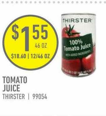 US Foods Chef's Store Tomato Juice offer