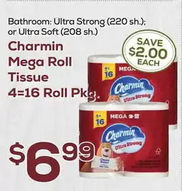 DeCicco & Sons Charmin Mega Roll Tissue 4=16 Roll Pkg offer