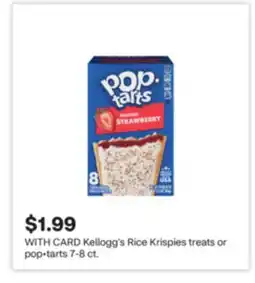 CVS Kellogg's Rice Krispies treats or pop tarts 7-8 ct offer