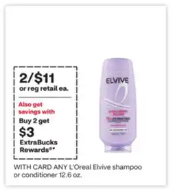 CVS ANY L'Oreal Elvive shampoo or conditioner 12.6 oz offer