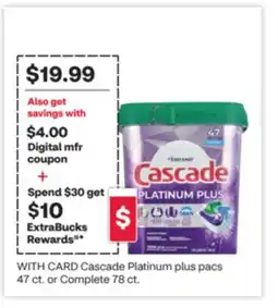 CVS Cascade Platinum plus pacs 47 ct. or Complete 78 ct offer