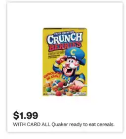CVS ALL Quaker ready to eat cereals offer