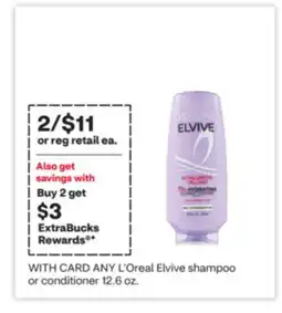 CVS ANY L'Oreal Elvive shampoo or conditioner 12.6 oz. 12.6 oz offer