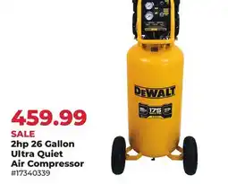 Runnings DEWALT 2hp 26 Gallon Ultra Quiet Air Compressor offer