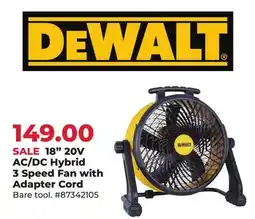 Runnings DEWALT 18 20V AC/DC Hybrid 3 Speed Fan with Adapter Cord offer