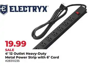 Runnings ELECTRYX 4' 12 Outlet Heavy-Duty Metal Power Strip with 6' Cord offer