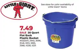 Runnings Little Giant 20 Quart Flat Back Plastic Bucket offer