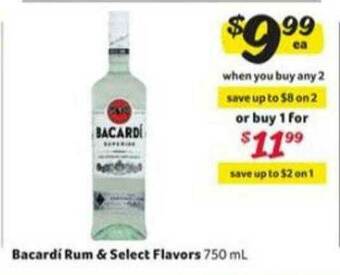 Winn Dixie Bacardi Rum & Select Flavors offer