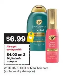 CVS Ogx ProGrowth + Peptide Shampoo and Bond Protein Repair offer
