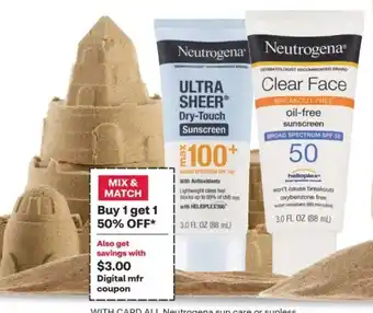 CVS Neutrogena sun care or sunless offer