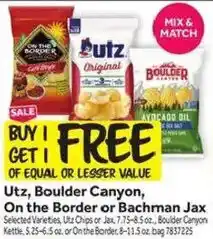 Stop&Shop Utz, Boulder Canyon, On The Border or Bachman Jax offer
